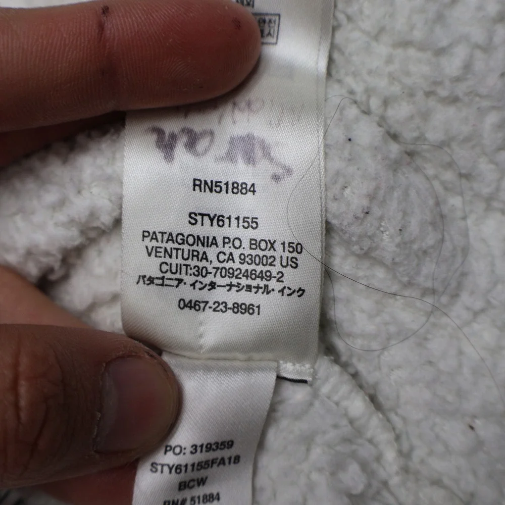 Patagonia Jacket Baby 12-18M White Furry Friends Fleece Hoody Bear Ears Full Zip